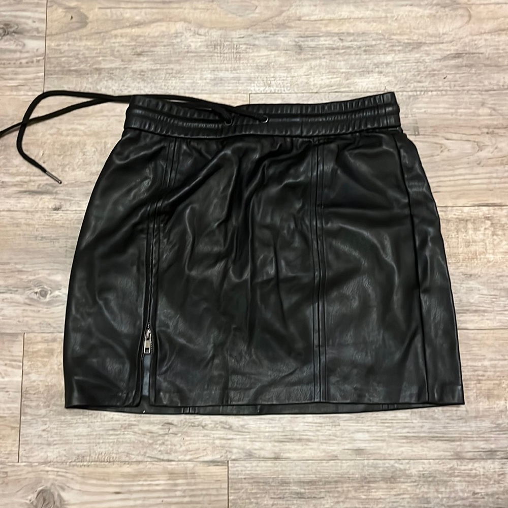 Kendall and Kylie leather skirt with tie and zip